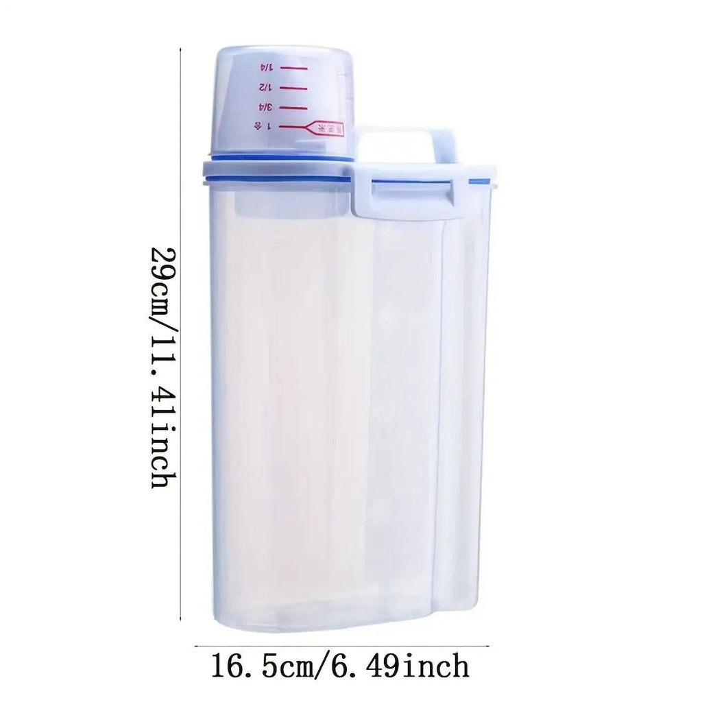 Clear Airtight Pet Food Storage Container with Measuring Cup