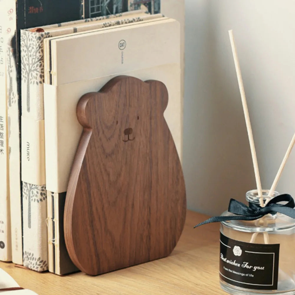 Bear Shape Wooden Bookend