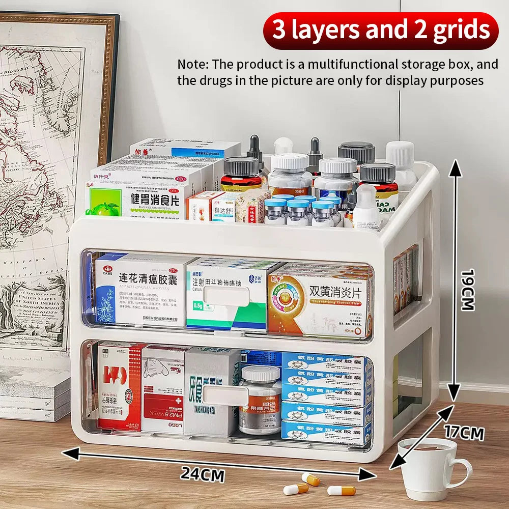 Multi-Layer Medicine Drawer Organizer for Home