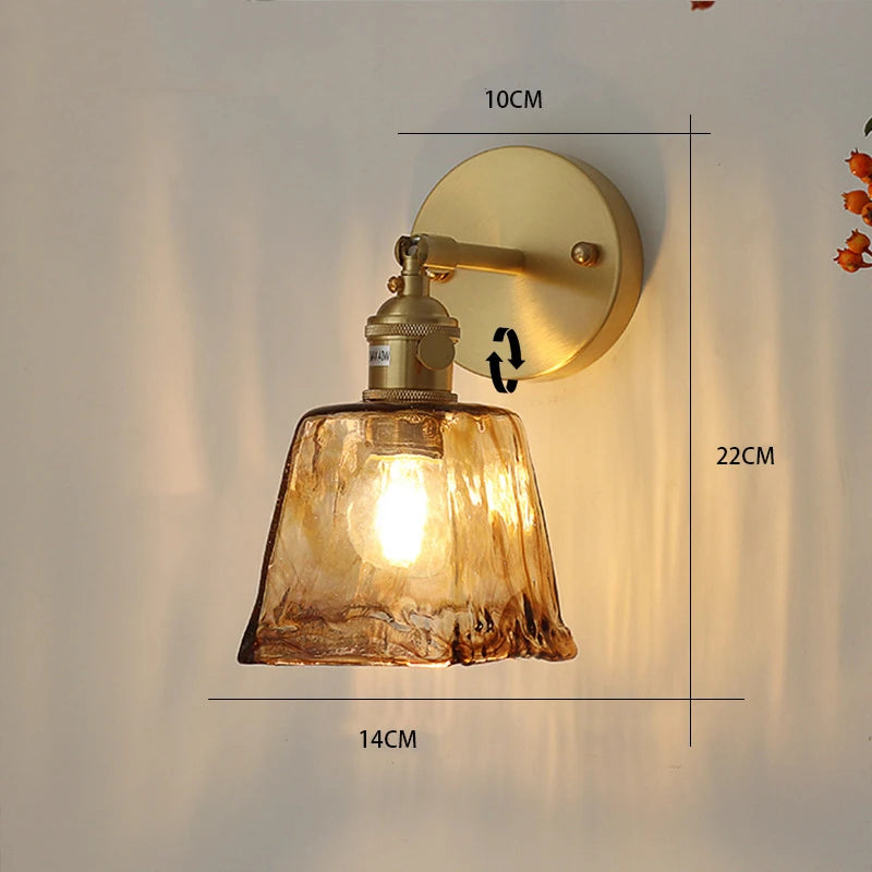 Arden Amber Stained Glass Wall Lamp for Bedroom, Living Room & Cozy Corners