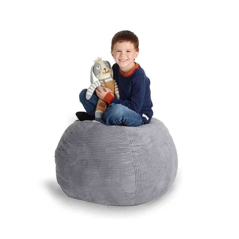 Canvas Toy Storage Bean Bag – Kids’ Plush Organizer & Floor Seat