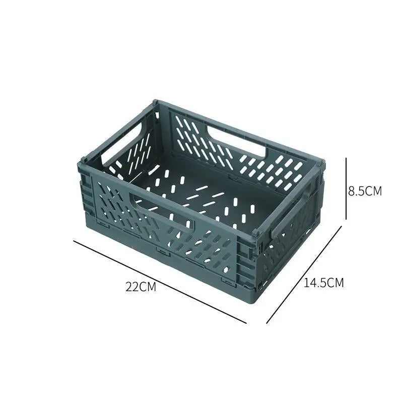 Foldable Plastic Storage Crate – Stackable Organizer Bin