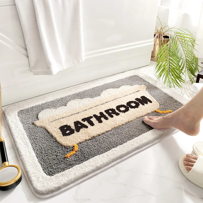 Soft Faux Wool Bathroom Mat – Absorbent, Non-Slip Rug