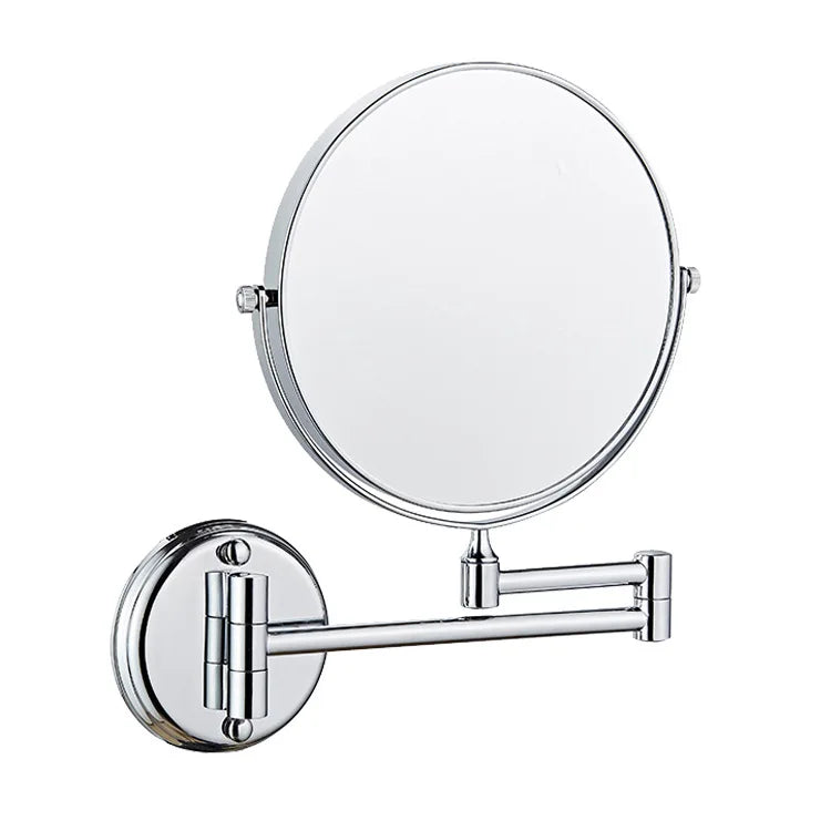 Wall Mounted Double-Sided Retractable Bathroom Makeup Mirror – 6 Inch