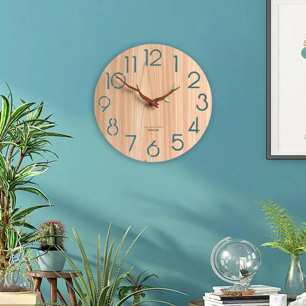 Alder Modern Wood Wall Clock, 12-Inch