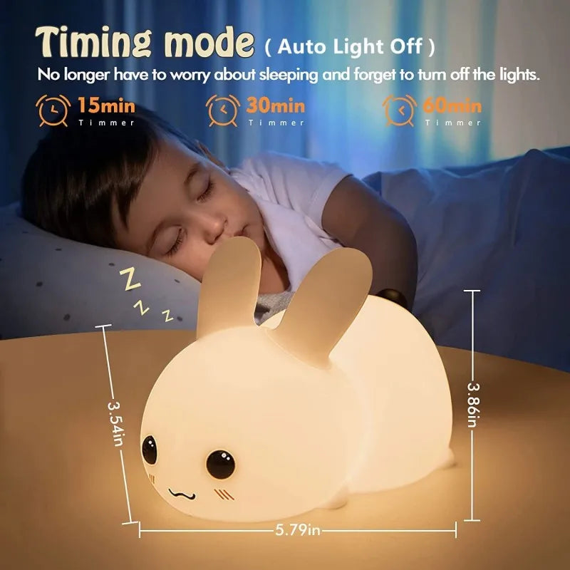 Bunny Silicone Night Light with Touch and Remote Control