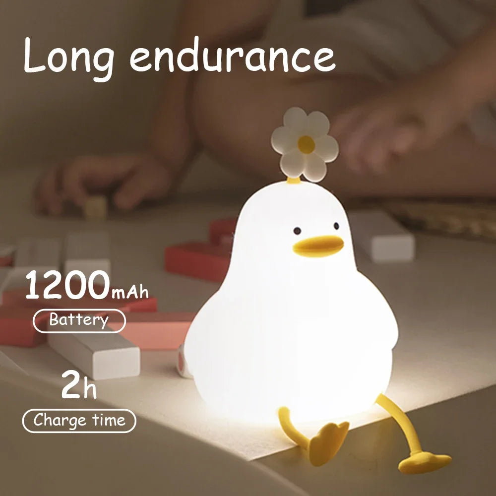 Bean Duck Silicone Night Light – Rechargeable Kids' Lamp