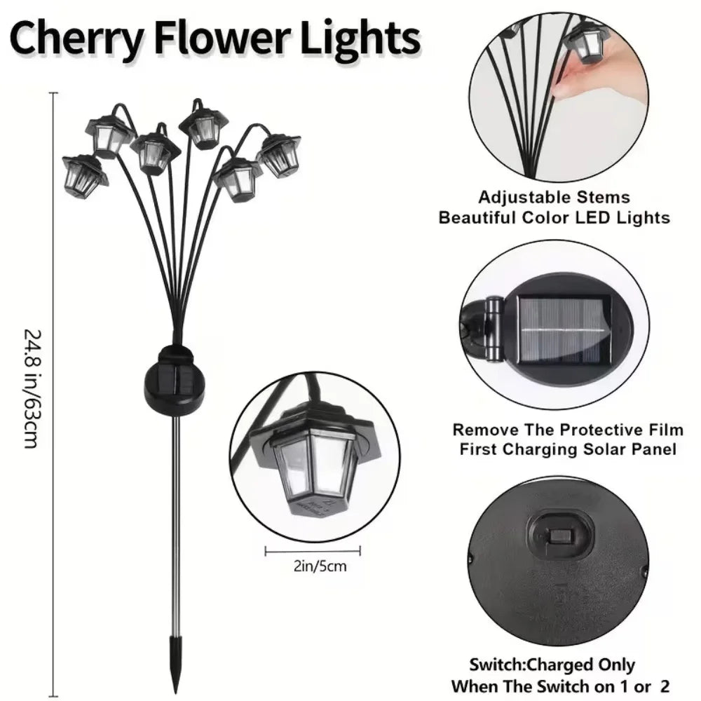 Willow 6-Head Solar Lantern Stake Light for Garden & Pathways