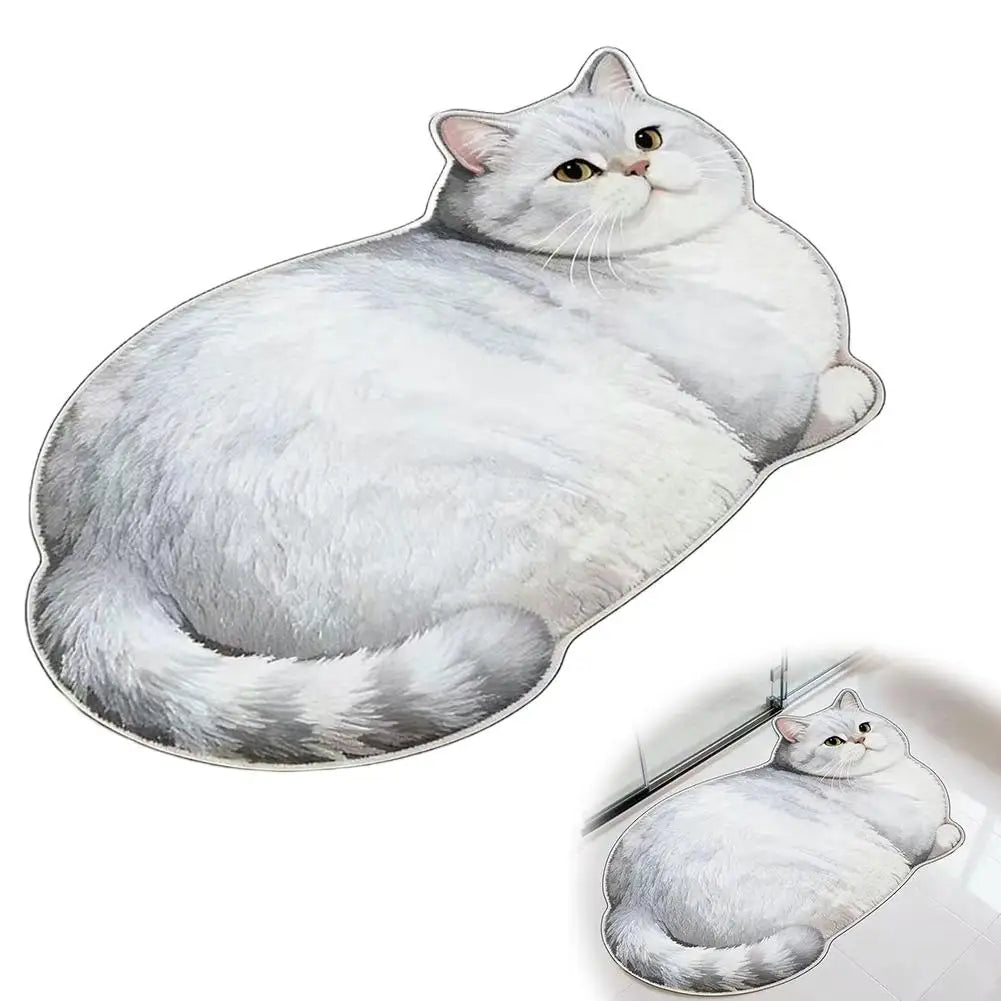 Whisker Cat Bath Mat – Absorbent Non-Slip Bathroom Rug for Cat Lovers