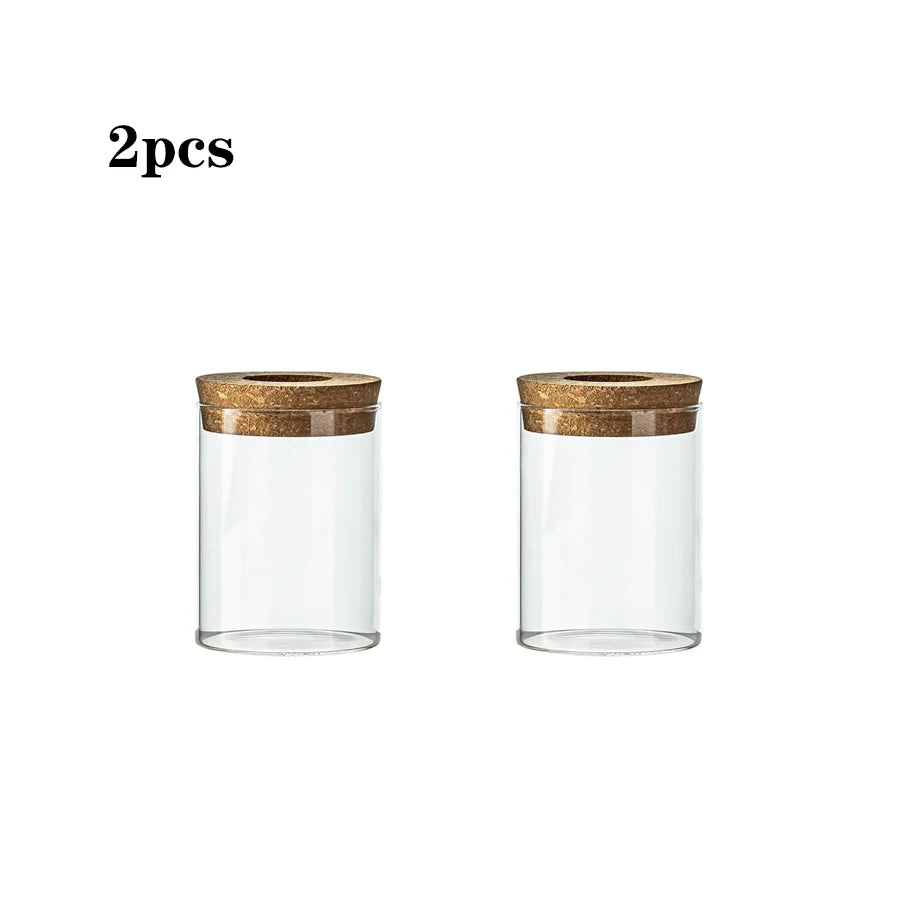 Modern Clear Acrylic Plant Propagation Station with Cork Lid for Desk or Shelf – Set of 2, 4, or 6 Jars
