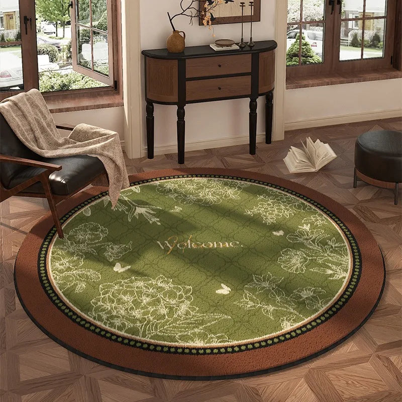 Winslow Modern Checkerboard Round Rug – Soft Non-Slip Living Room & Bedroom Mat
