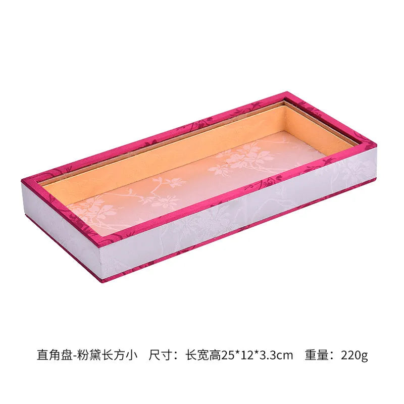 Floral Fabric Jewelry Trays for Bedroom or Vanity Organization