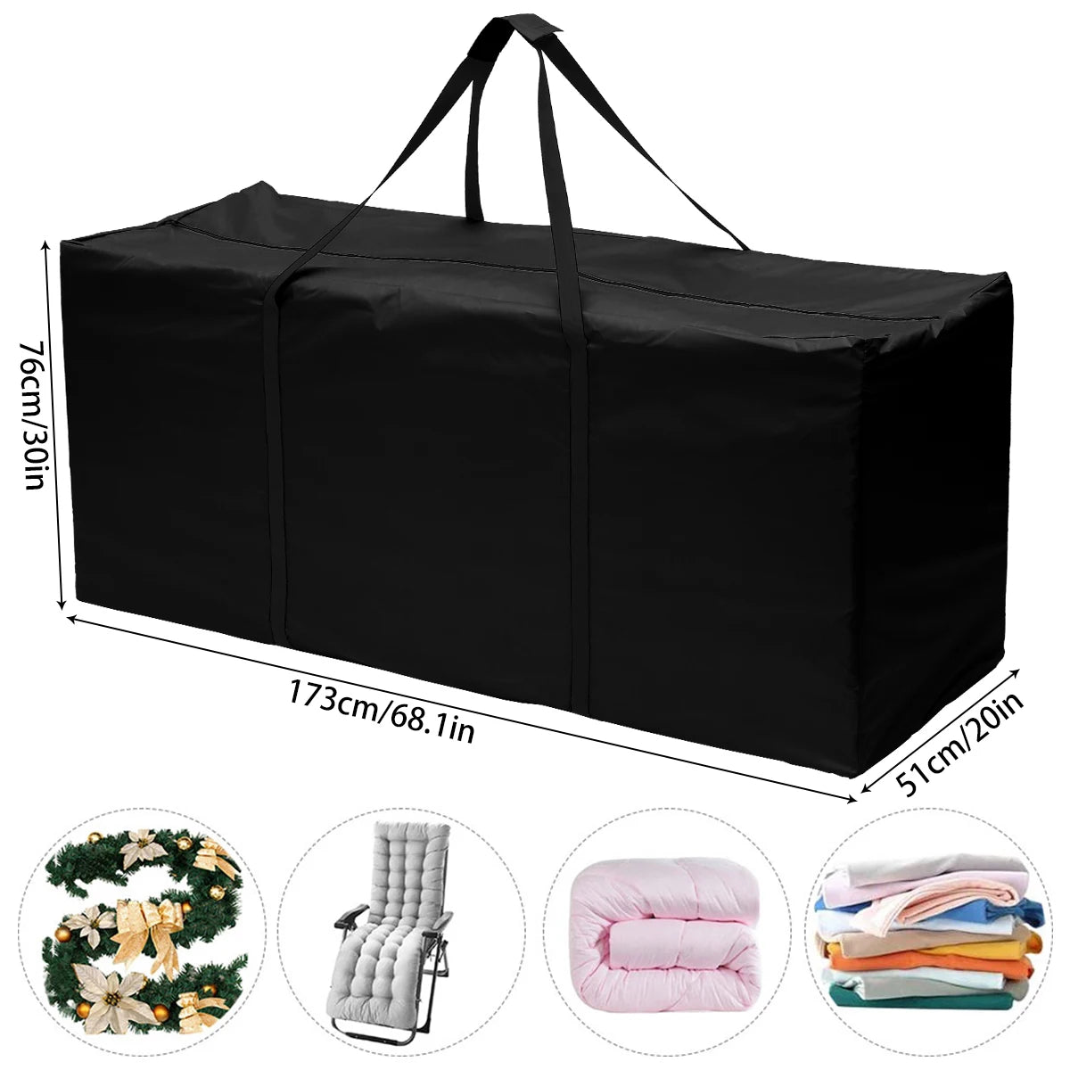 Large Oxford Storage Bag for Outdoor Cushions, Sports Gear & Christmas Trees
