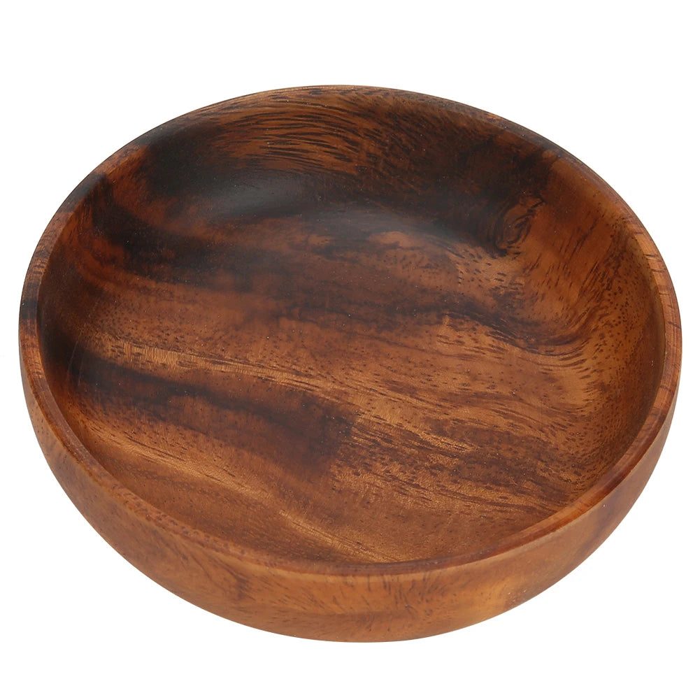 Elmwood Round Wooden Serving Bowl