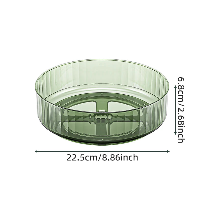 360° Rotating Lazy Susan Turntable Tray for Kitchen, Fridge & Pantry Organization – Clear or Green PET Plastic