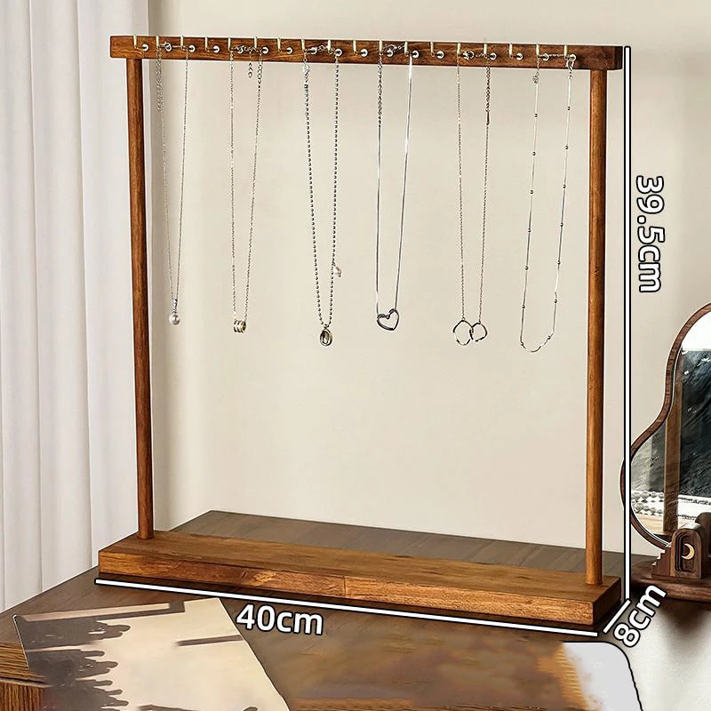 Solid Wood Necklace and Jewelry Organizer Stand