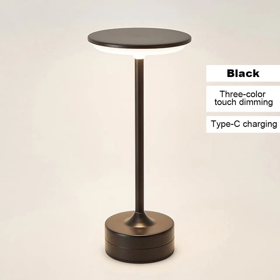 Marlo Rechargeable LED Touch Table Lamp – Dimmable Metal Accent Light for Bedside, Living Room & Cozy Corners