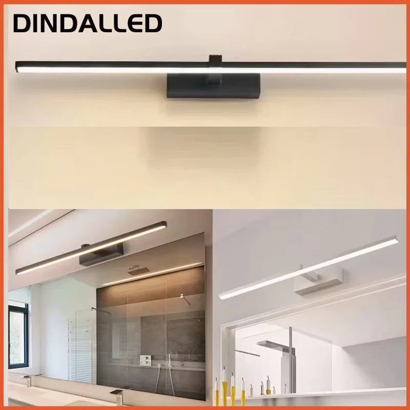 Collage of LED wall lights in various rooms — product branding visible