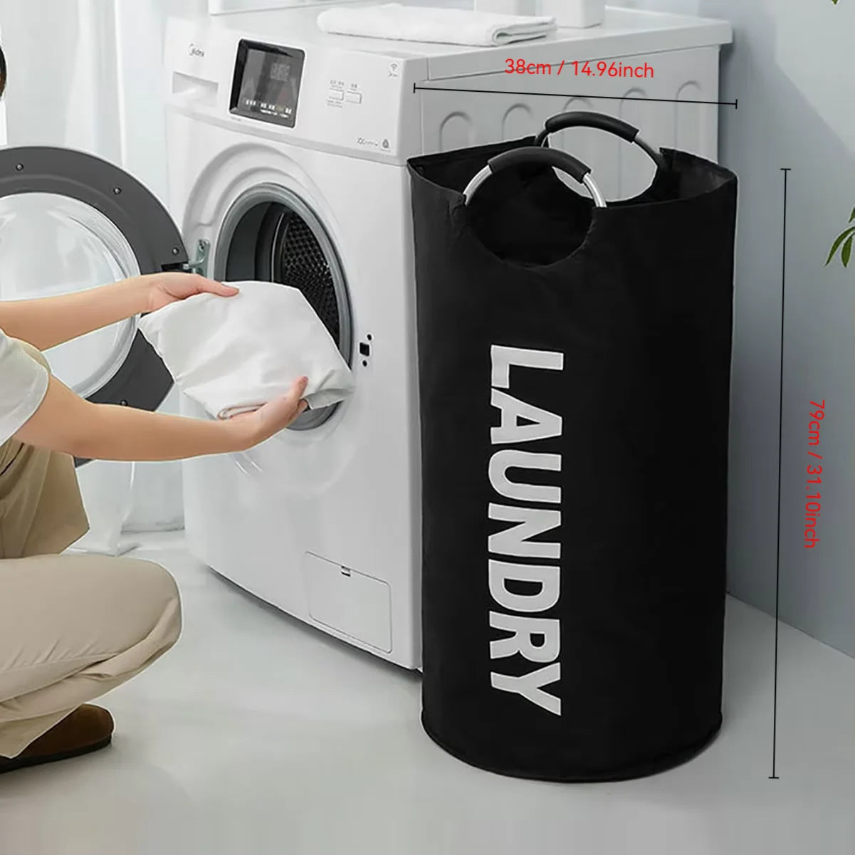 Extra-Large Waterproof Laundry Basket with Padded Handles