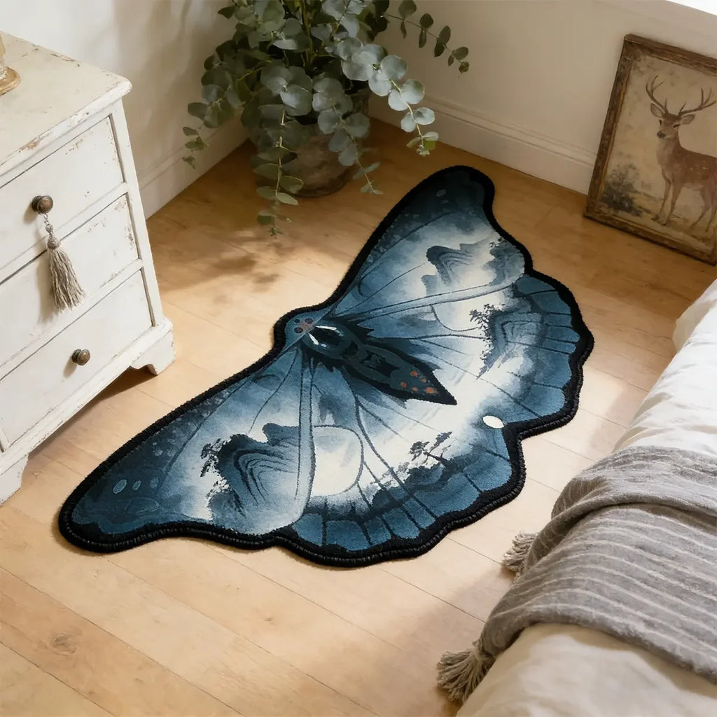 Mariposa Shaped Boho Runner Rug for Bedroom, Entryway, or Living Room