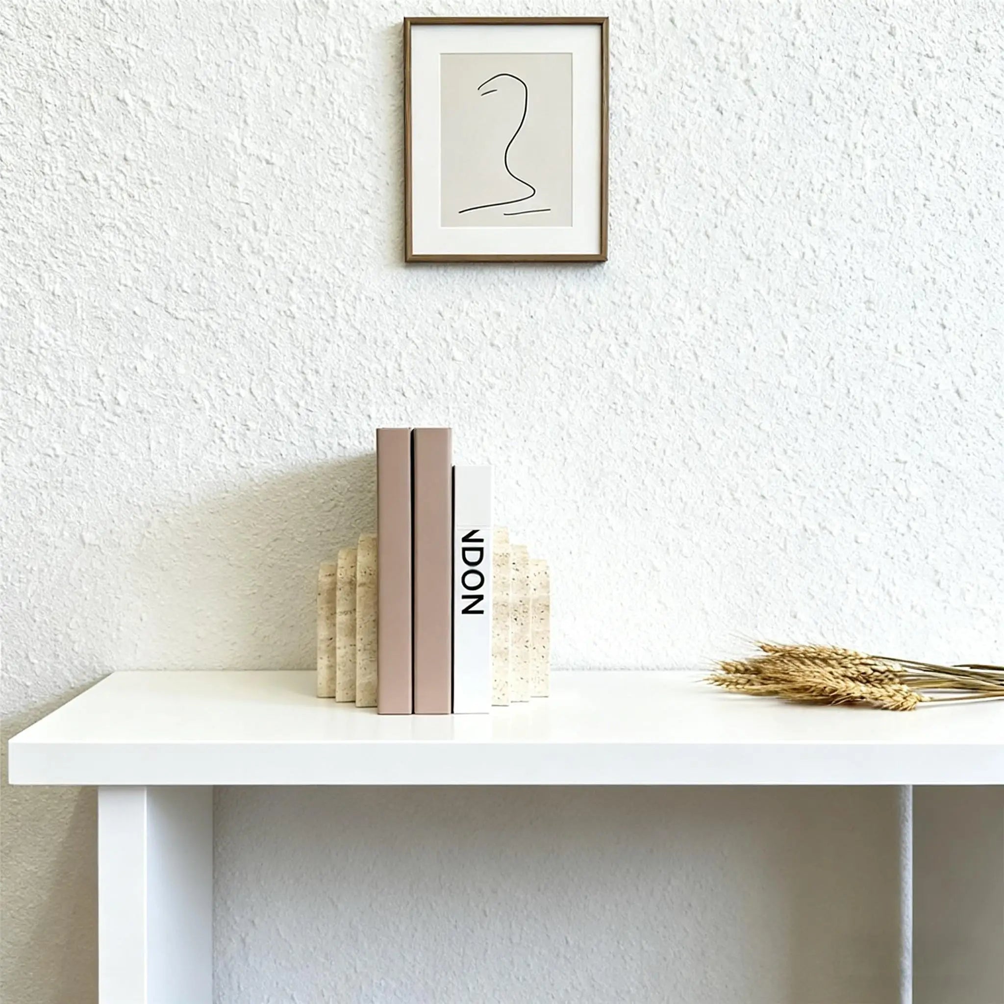 Arden Travertine Marble Bookend – Arch Decorative Book Holder