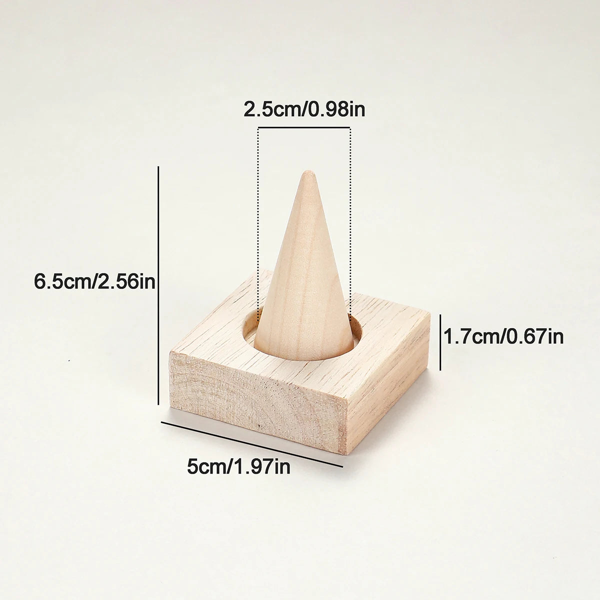 Oakley Natural Wood Ring Holder Stand – Desktop Jewelry Organizer
