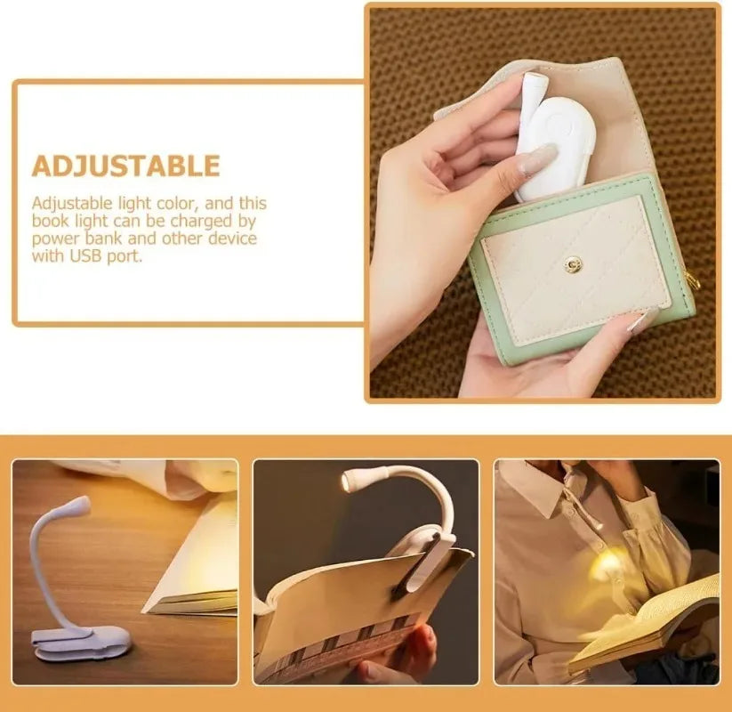 Clip-On USB Rechargeable Book Light for Bedside or Desk