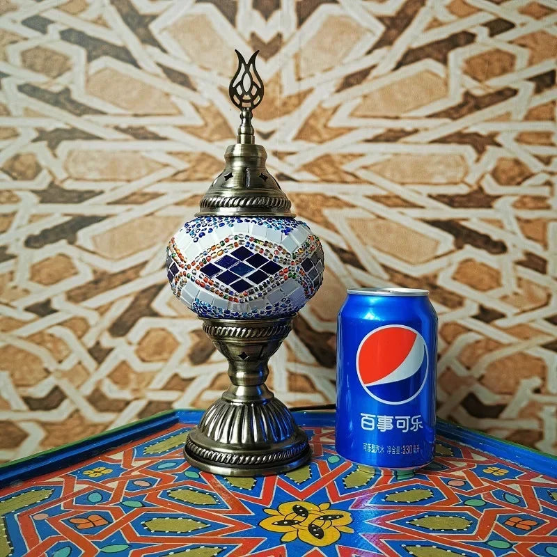 Stained Glass Mosaic Table Lamp for Bedroom or Cozy Nook