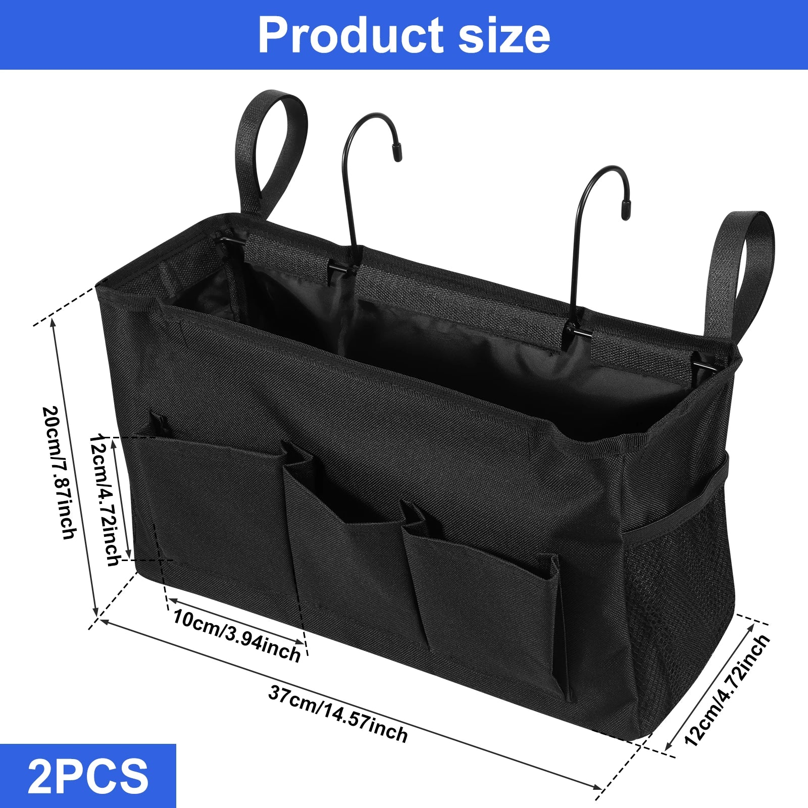 Bedside Hanging Caddy Organizer with Pockets – Oxford Cloth