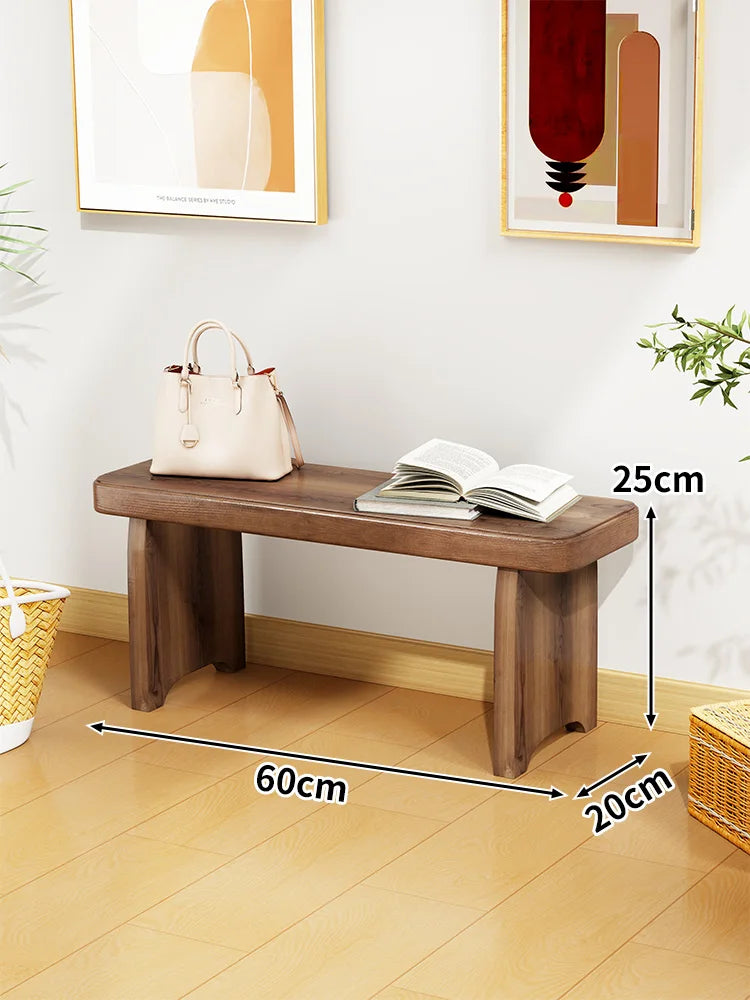 Solid Wood Entryway Bench with Shoe Storage Space, Minimalist Modern Design