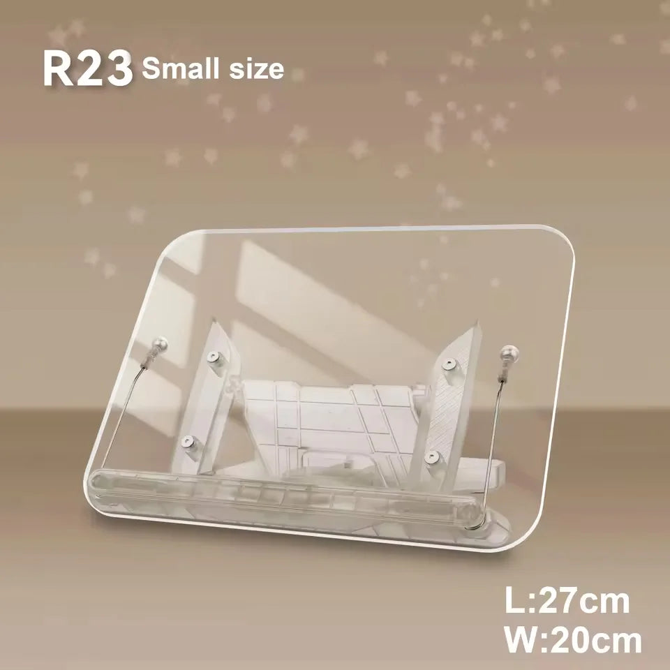 Acrylic Adjustable Book Stand with 360° Swivel Base