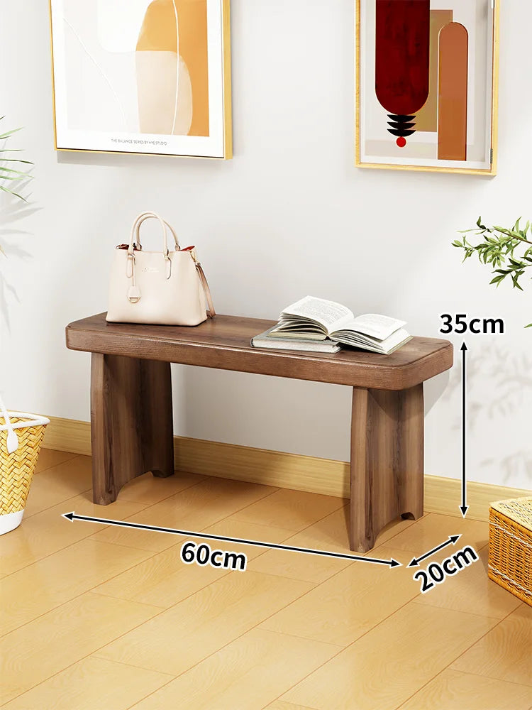 Solid Wood Entryway Bench with Shoe Storage Space, Minimalist Modern Design