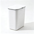 Wall-Mounted Rectangular Trash Bin with Lid – White Plastic, 9L