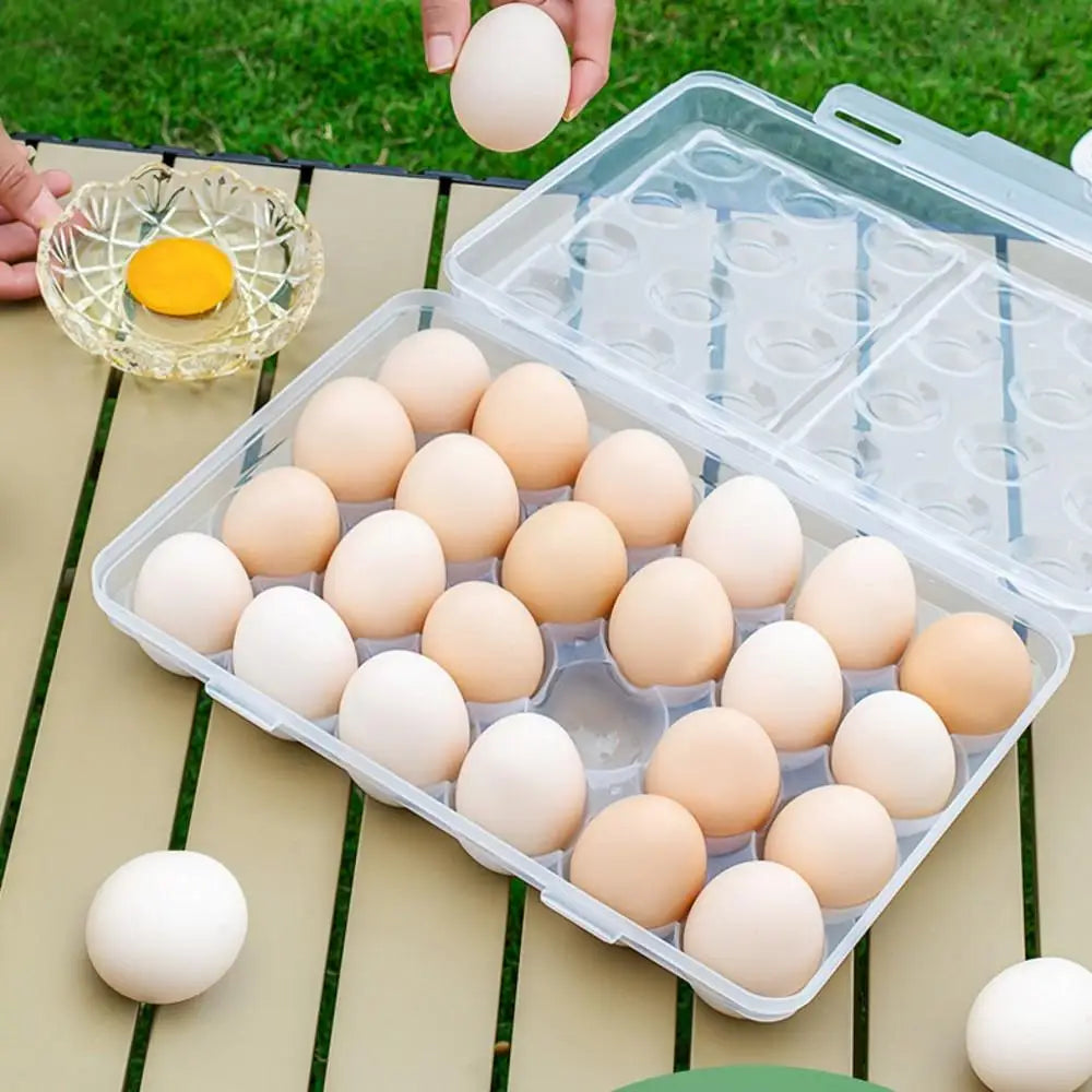 Plastic Stackable Egg Holder with Lid for Fridge or Travel