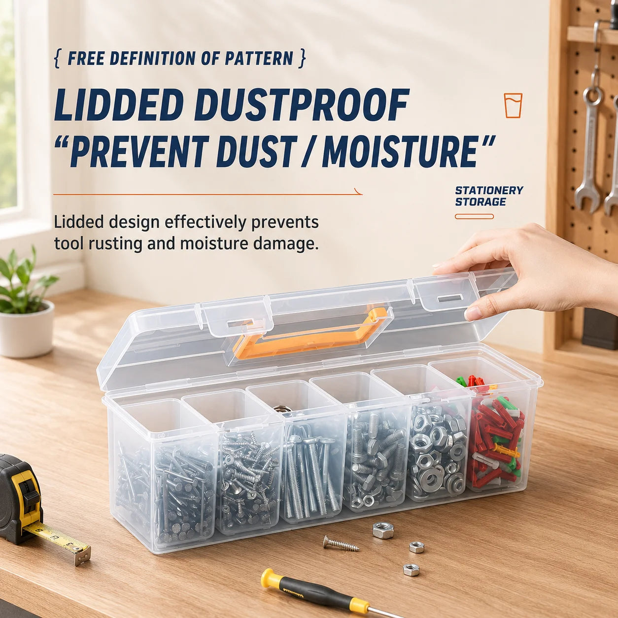 7-Compartment Portable Hardware Organizer Box
