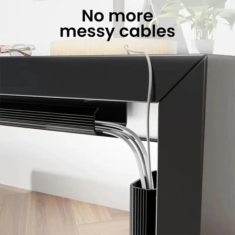 Adhesive Channel Desk Cable Organizer Tray for Tidy Home Office or TV Setup—No Drilling, 40cm, 4 Colors