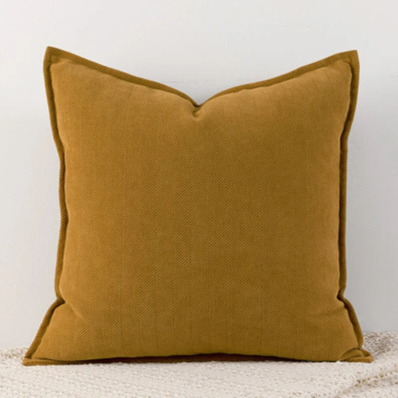Herringbone Woven Pillow Cover – Soft Textured Accent for Sofa or Bed