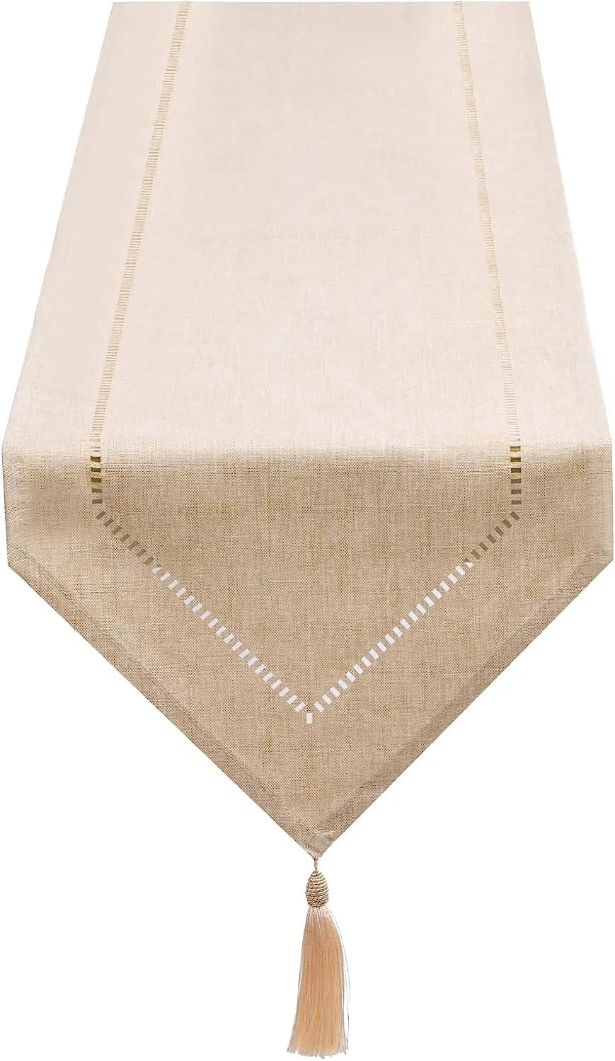 Lena Solid Linen Table Runner with Tassel