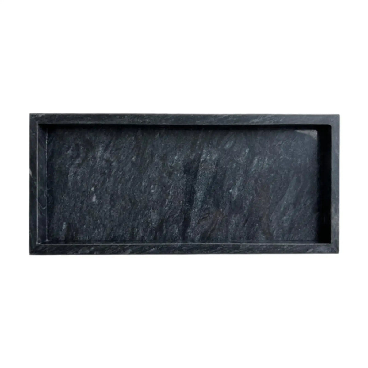 Rectangular Marble Vanity Tray for Bathroom, Bedroom, or Kitchen – 30x13cm Stone Organizer in Green, Black, or White