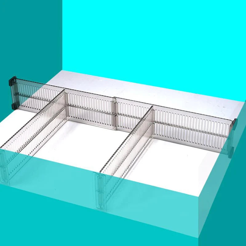 Adjustable Clear Drawer Divider Organizers – 2 Piece Set for Kitchen, Bedroom, or Office Drawers