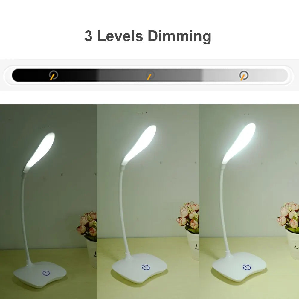 USB Rechargeable LED Desk Lamp with Flexible Neck