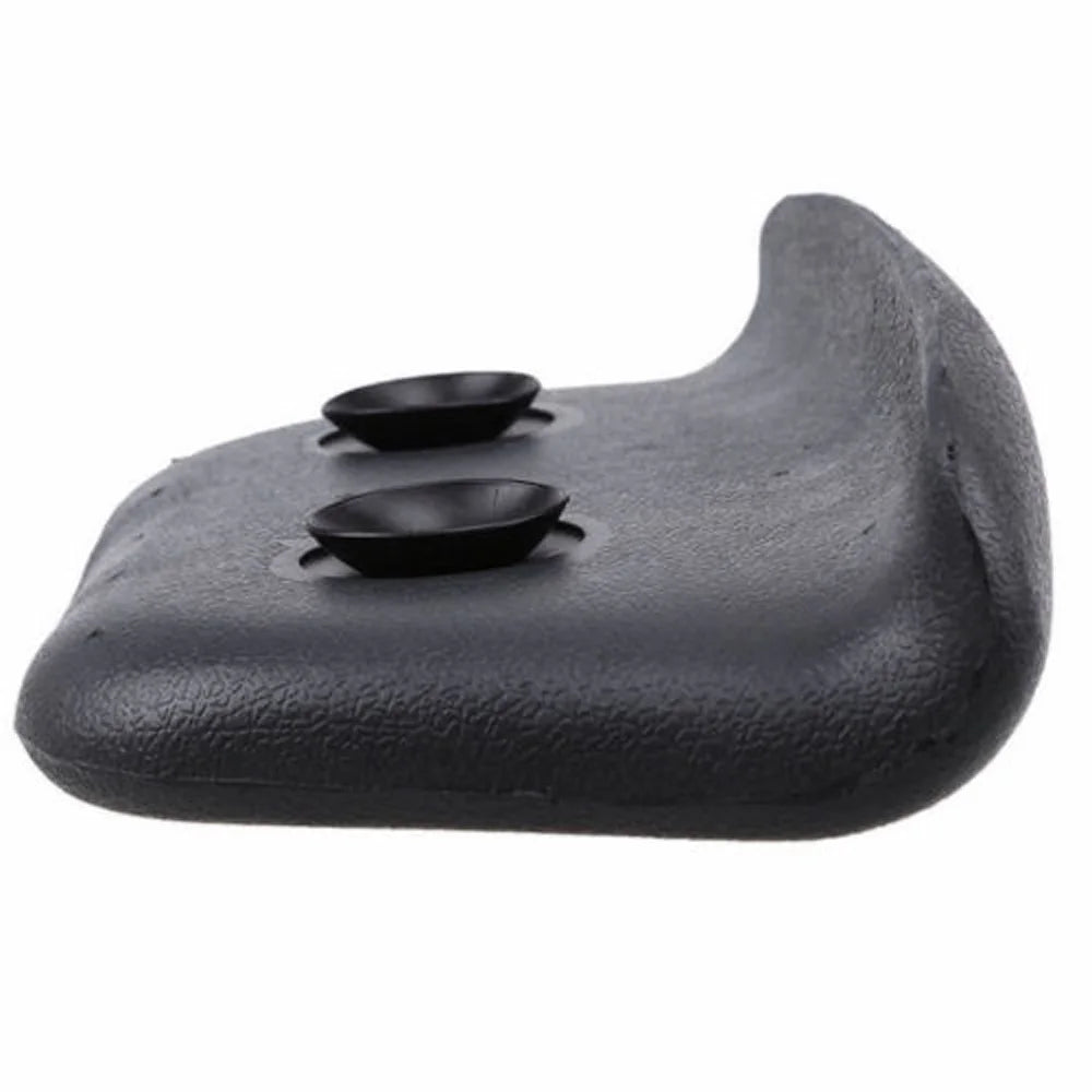 Side view of PU bath pillow showing suction cups for bathtub mounting