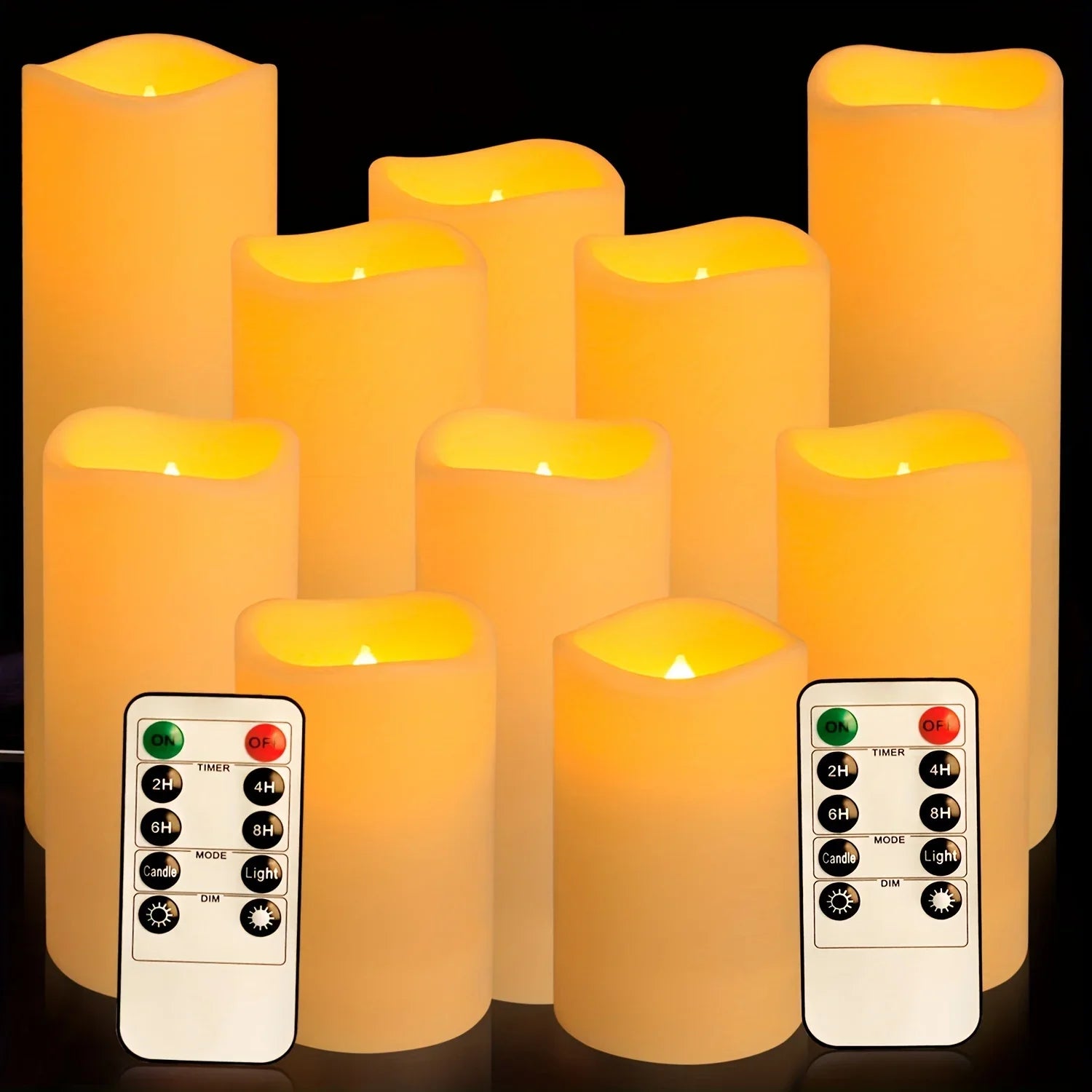 Remote Control LED Flameless Candle Set – Ivory Pillar Candles