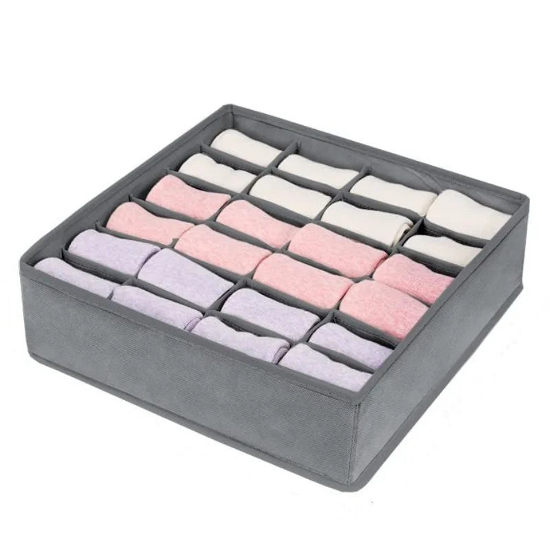 24-Cell Non-Woven Drawer Organizer for Socks, Underwear & Accessories