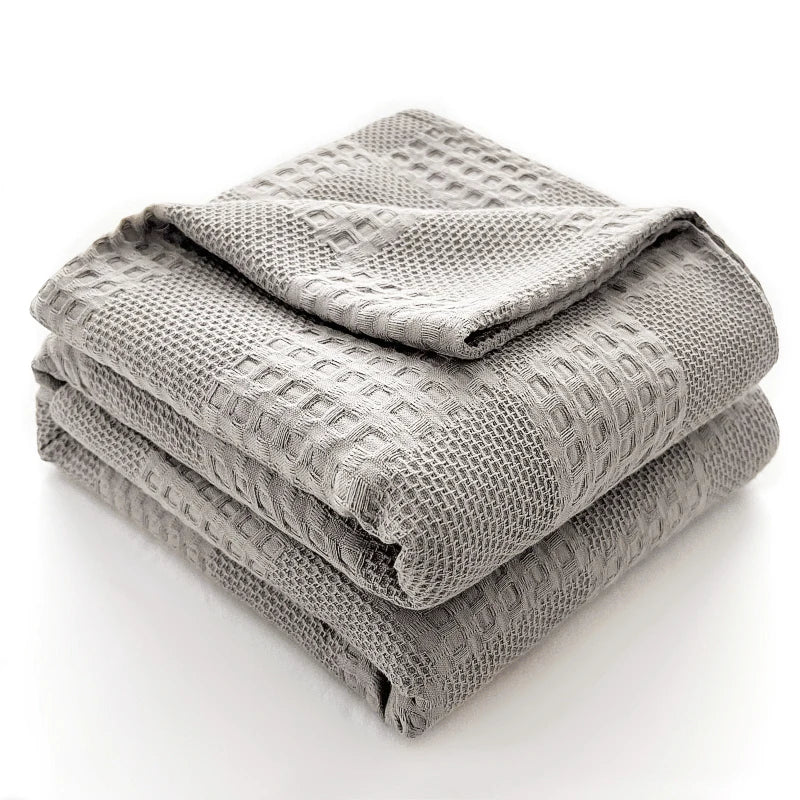 Wren 100% Cotton Waffle Throw Blanket