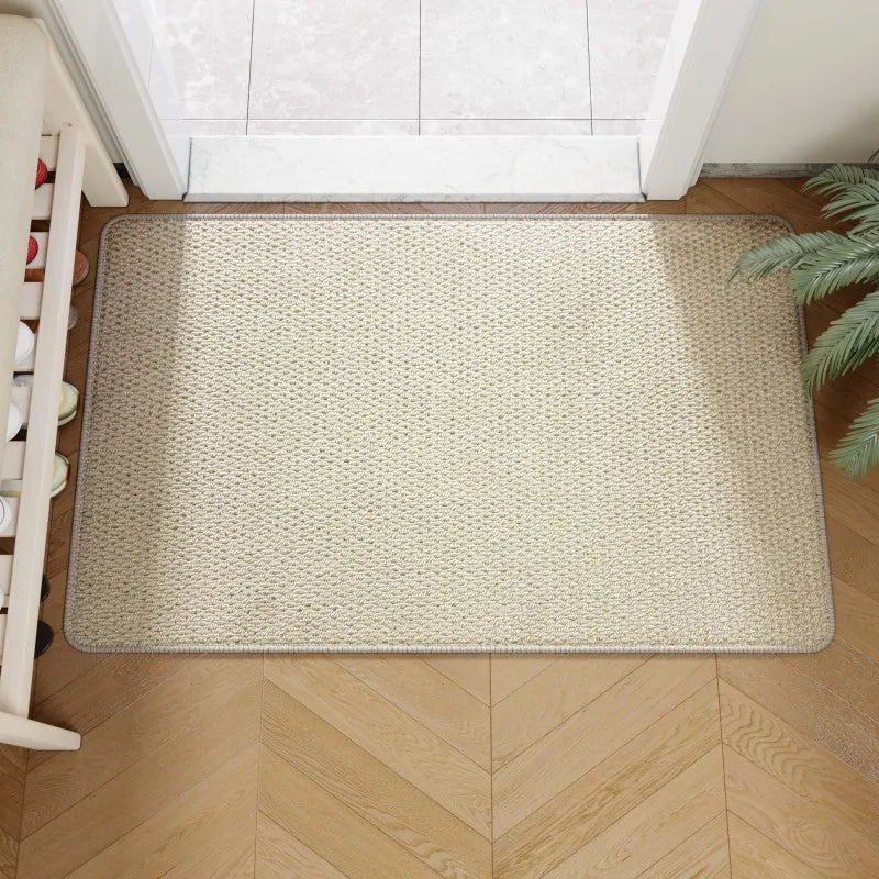 Faux Jute Machine-Woven Doormat for Entryway or Porch