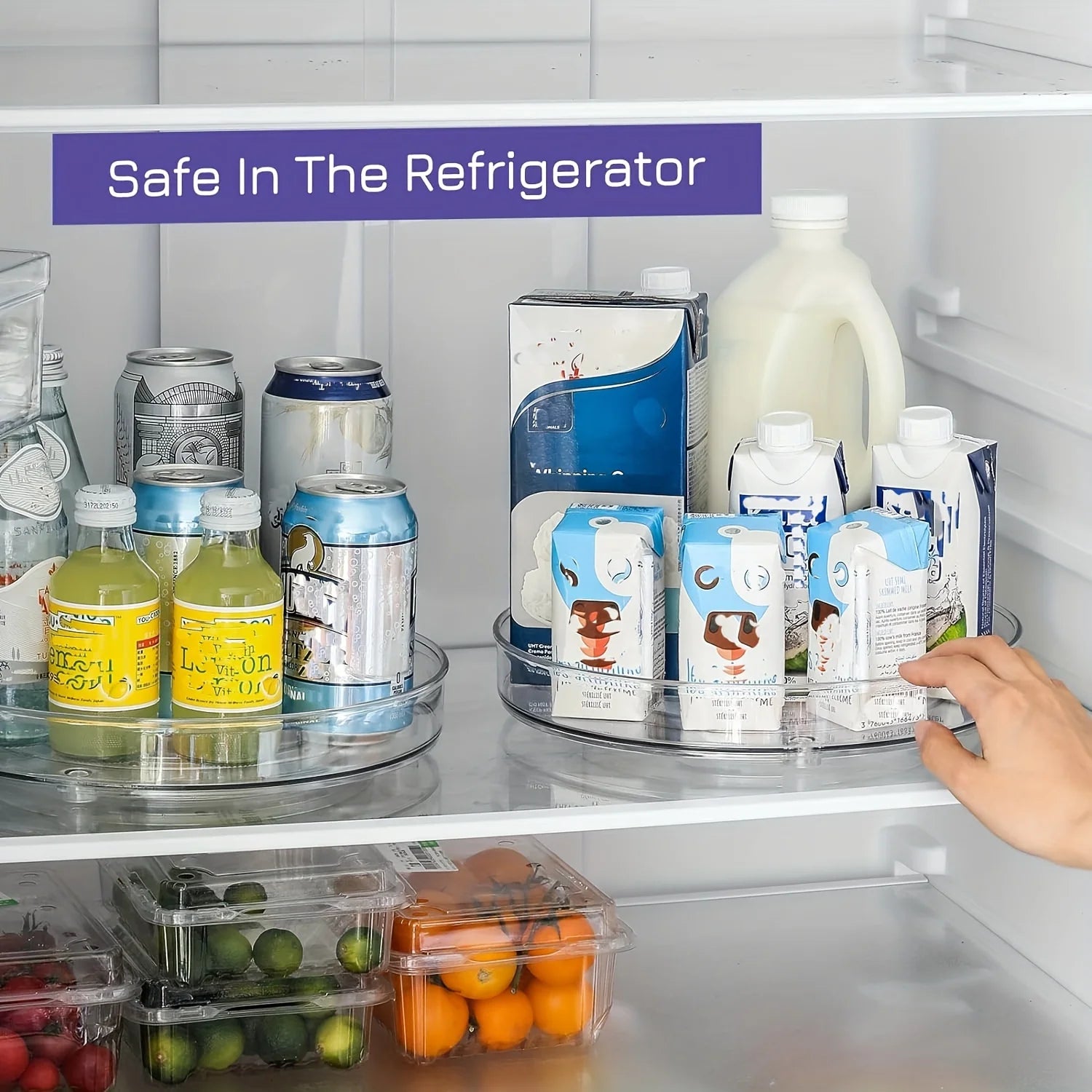 Clear Rotating Lazy Susan Turntable for Kitchen, Pantry, Fridge, or Countertop