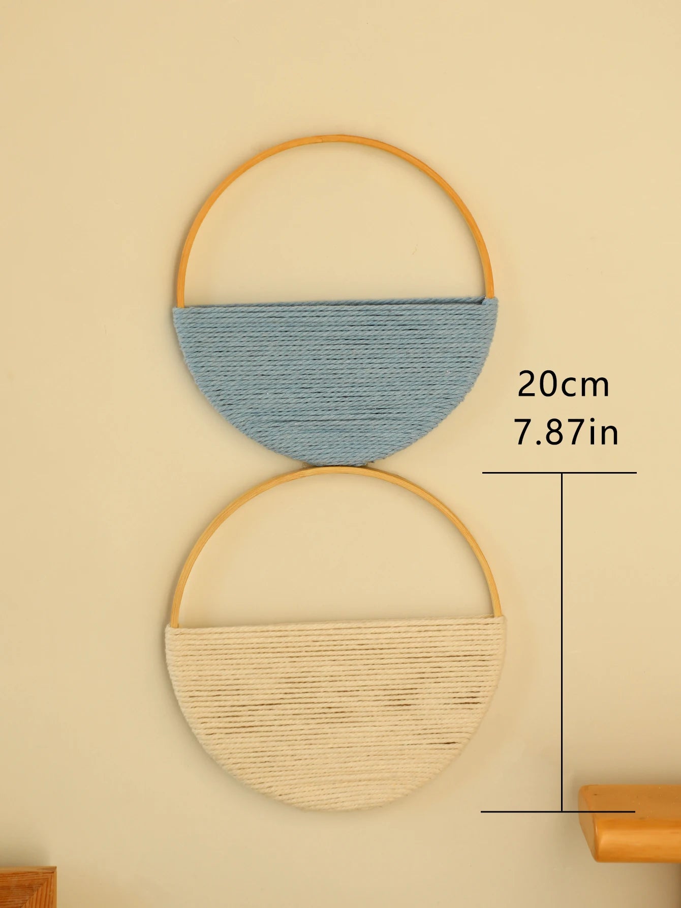 Arden Woven Macrame Wall Hanging – Set of 2 Round Boho Decor