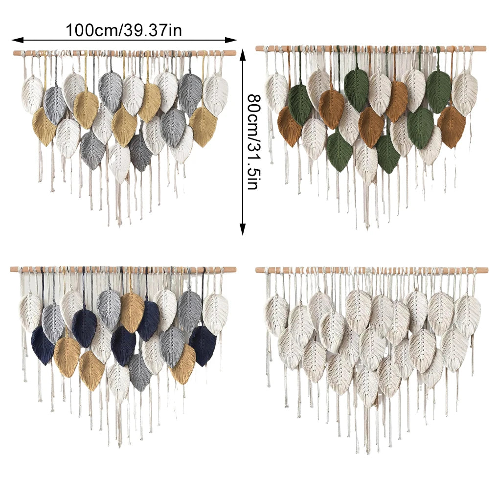 Rowan Leaf Macrame Wall Hanging Tapestry