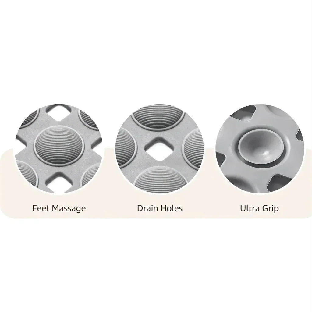 Oval Non-Slip Bath Mat with Suction Cups, 35x66cm